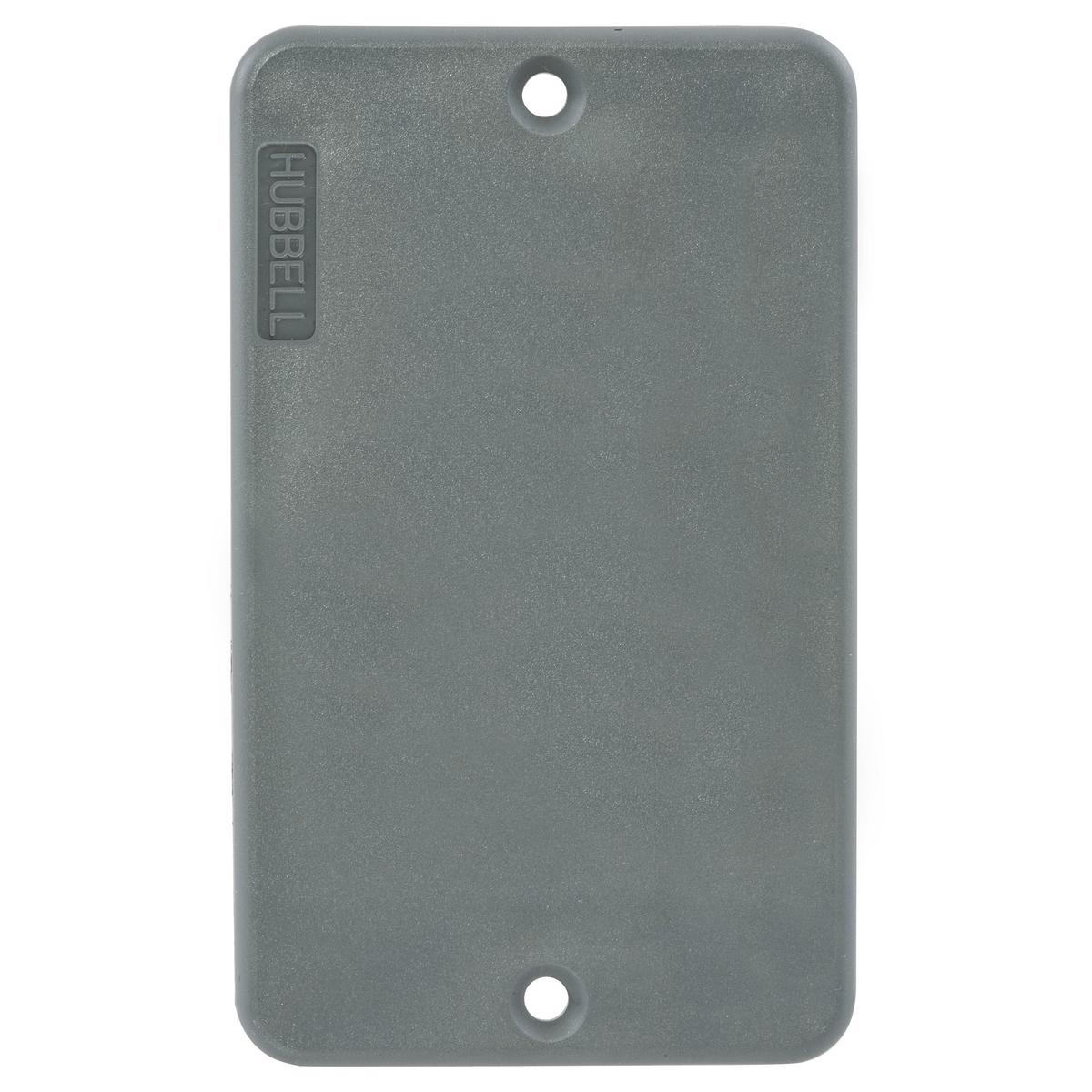 Hubbell Wiring Device-Kellems HBL3054 1-Gang Blank Non-Metallic Molded Screw Mount Straight Blade Blank Plate, For Use With Portable Outlet Box, -40 to 60 deg C, 1-Gang, Screw Mount, Rectangular, PBT, Gray