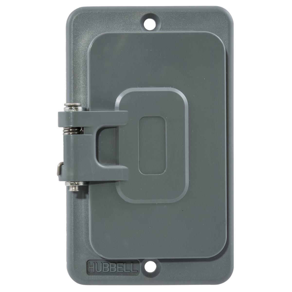 Hubbell Wiring Device-Kellems HBL3061 Type 3R Non-Metallic Standard Outlet Box Lift Cover, 3.78 in L 2.28 in W 0.88 in D, PBT