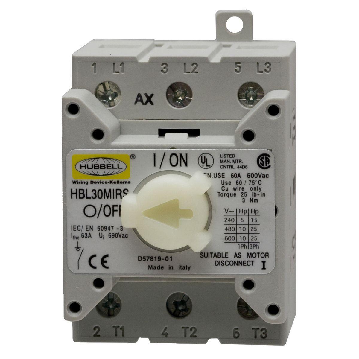 Hubbell Wiring Device-Kellems HBL30MIRS Pin & Sleeve Device Accessories
