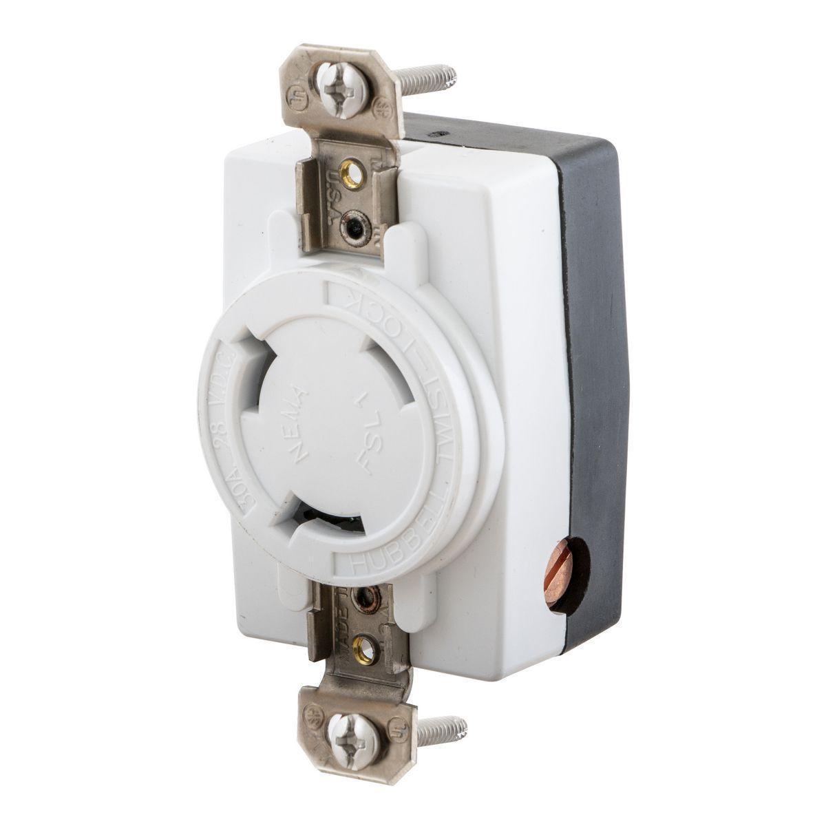 Hubbell Wiring Device-Kellems HBL328DCRW Locking Receptacles