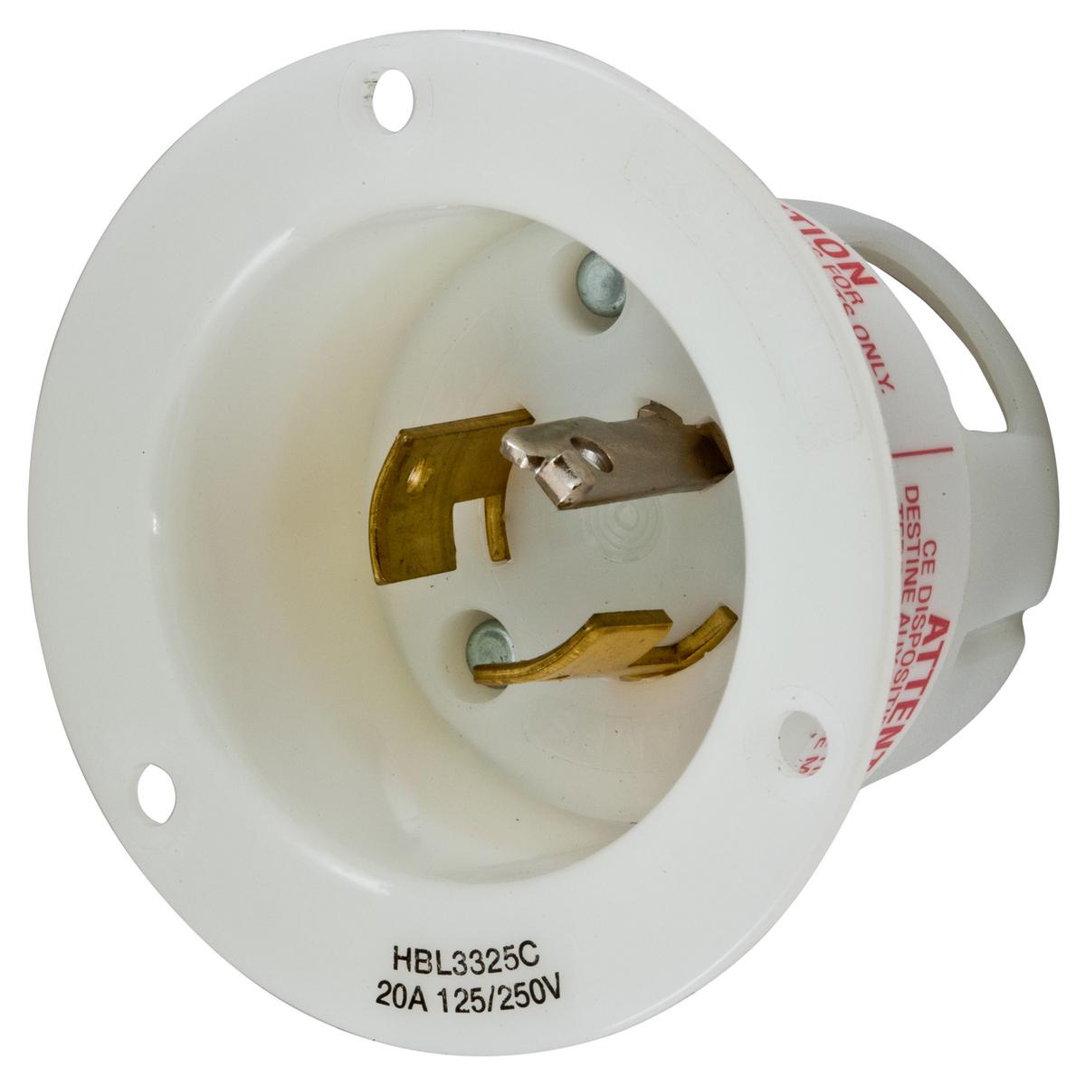 Hubbell Wiring Device-Kellems HBL3325C Locking Flanged Inlets & Outlets