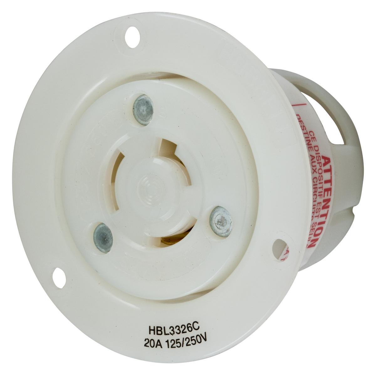 Hubbell Wiring Device-Kellems HBL3326C Locking Flanged Inlets & Outlets