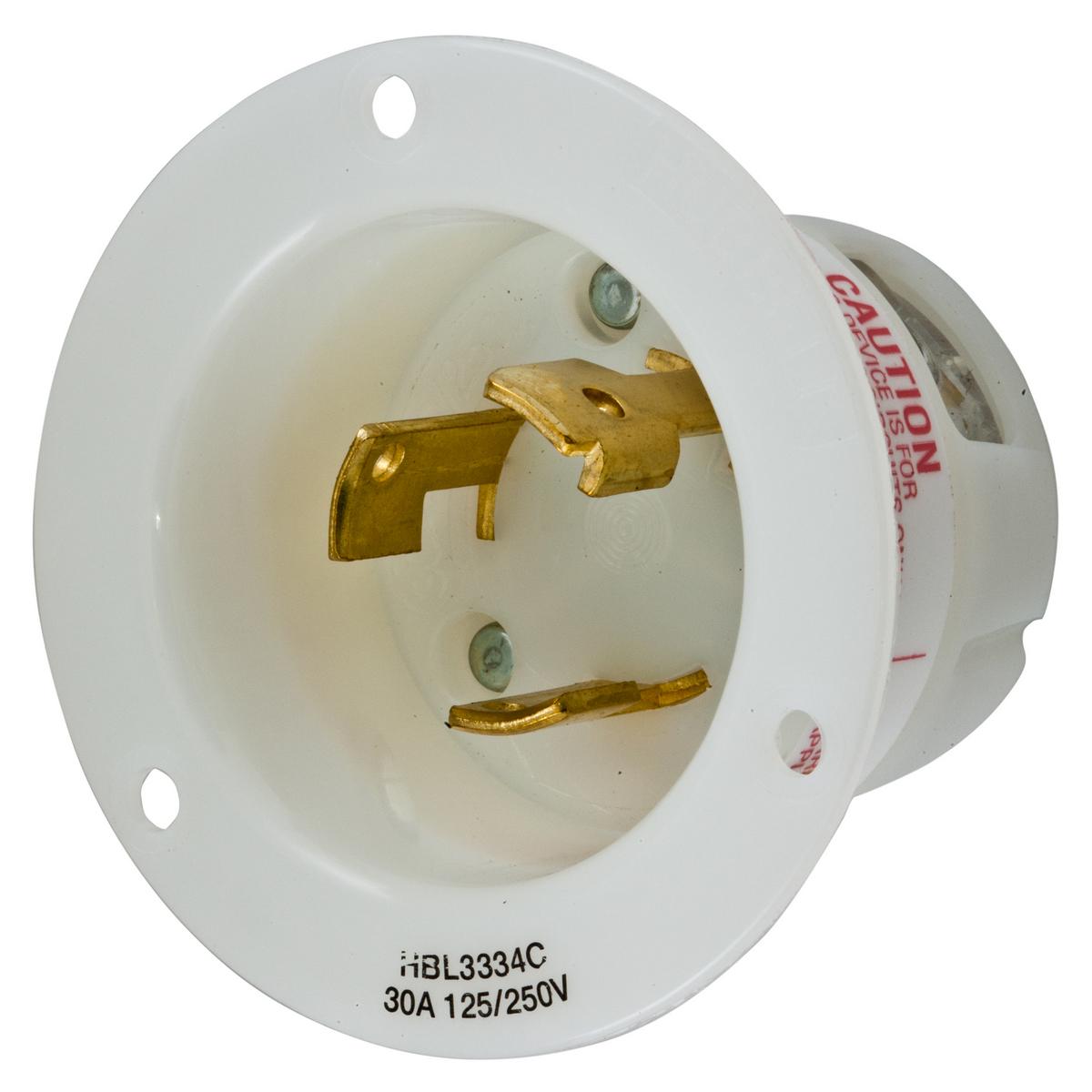 Hubbell Wiring Device-Kellems HBL3334C Locking Flanged Inlets & Outlets