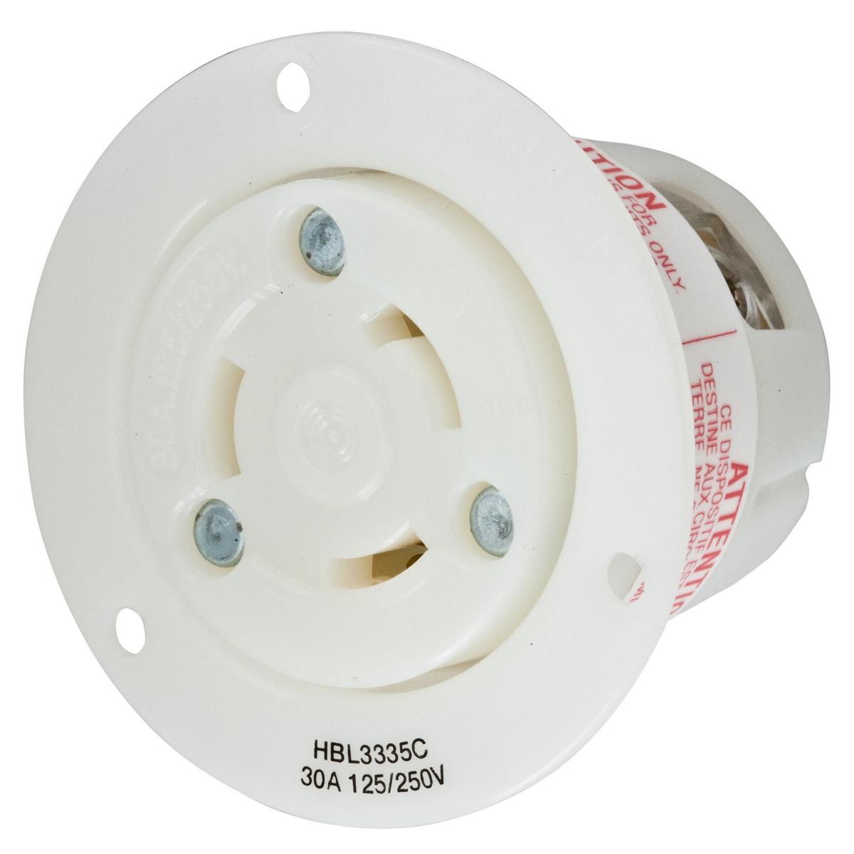 Hubbell Wiring Device-Kellems HBL3335C Locking Flanged Inlets & Outlets