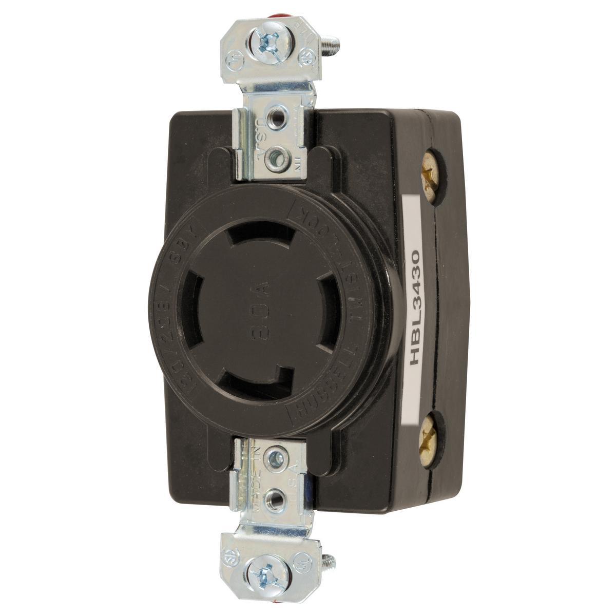 Hubbell Wiring Device-Kellems HBL3430 Locking Receptacles
