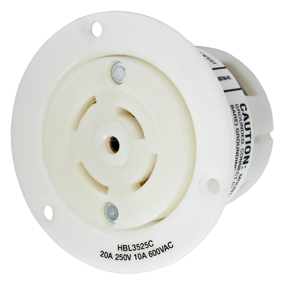 Hubbell Wiring Device-Kellems HBL3525C Locking Flanged Inlets & Outlets