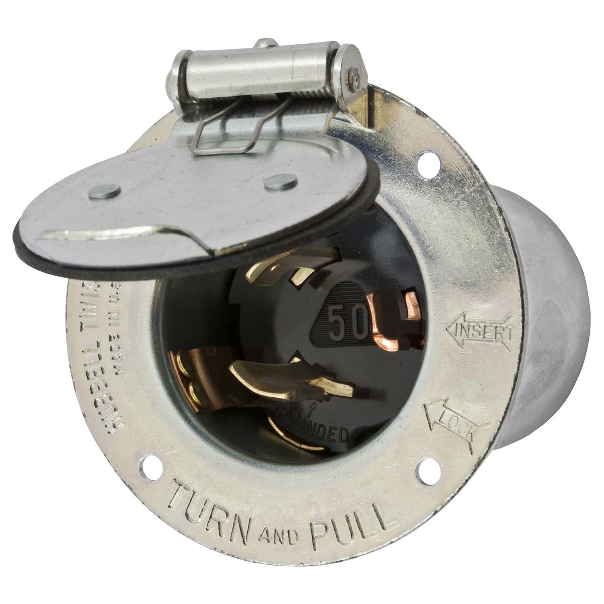 Hubbell Wiring Device-Kellems HBL3767 Locking Flanged Inlets & Outlets