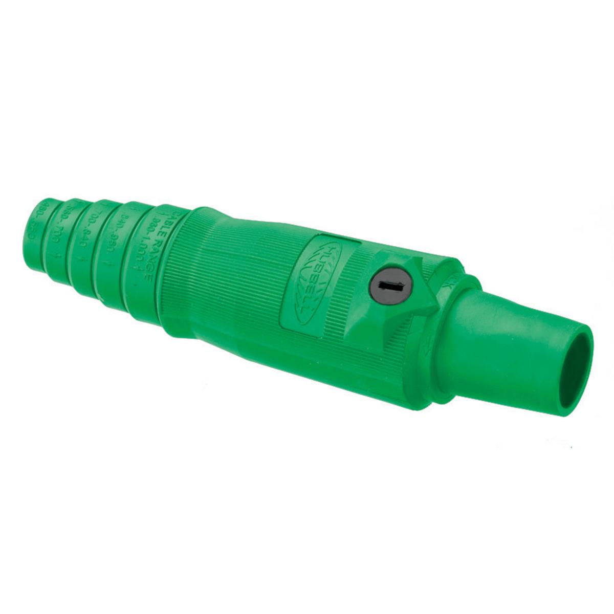 Hubbell Wiring Device-Kellems HBL400FGN 16 Series 1-Pole Female Heavy Duty Taper Nose Standard SC/PPC Type Plug, 600 V AC/250 V DC, 400 A, 2/0 to 4/0 AWG Wire, Pressure Screw Terminal Connection, 3R/4X/12K NEMA Rating