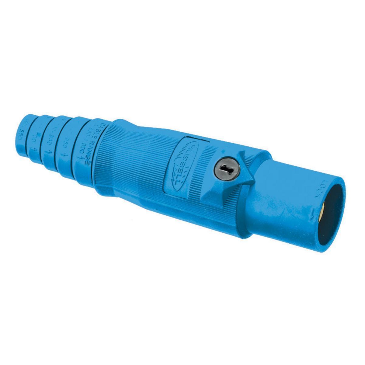 Hubbell Wiring Device-Kellems HBL400MBL 16 Series 1-Pole Male Standard SC/PPC Type In-Line Plug, 600 V AC/250 V DC, 400 A, 2/0 to 4/0 AWG Wire, Pressure Screw Terminal Connection