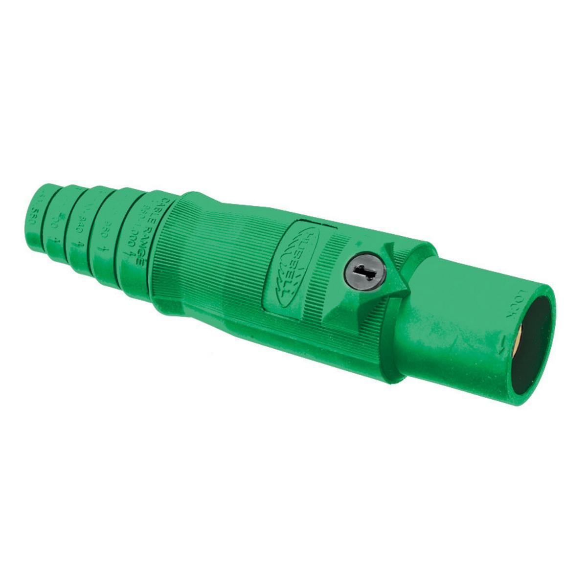 Hubbell Wiring Device-Kellems HBL400MGN 16 Series 1-Pole Heavy Duty Male Taper Nose Standard SC/PPC Type Plug, 600 V AC/250 V DC, 400 A, 2/0 to 4/0 AWG Wire, Pressure Screw Terminal Connection, 3R/4X/12K NEMA Rating