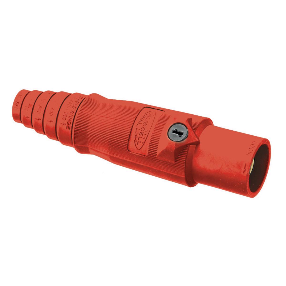 Hubbell Wiring Device-Kellems HBL400MR 1-Pole Heavy Duty Male Taper Nose Standard SC/PPC Type Plug, 600 V AC/250 V DC, 400 A, 2/0 to 4/0 AWG Wire, Pressure Screw Terminal Connection, 3R/4X/12K NEMA Rating