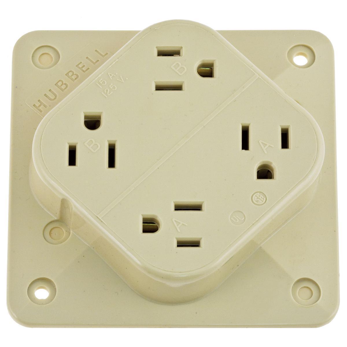 Hubbell Wiring Device-Kellems HBL415IV Straight Blade Receptacles