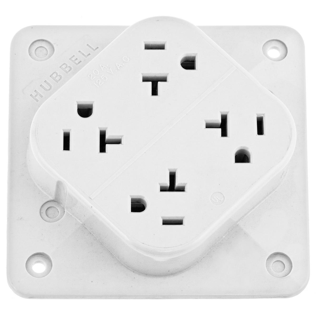 Hubbell Wiring Device-Kellems HBL420W Straight Blade Receptacles