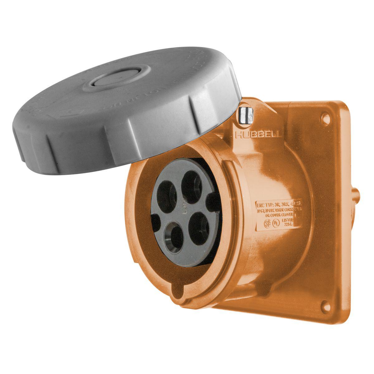 Hubbell Wiring Device-Kellems HBL430R12W Pin & Sleeve Receptacles