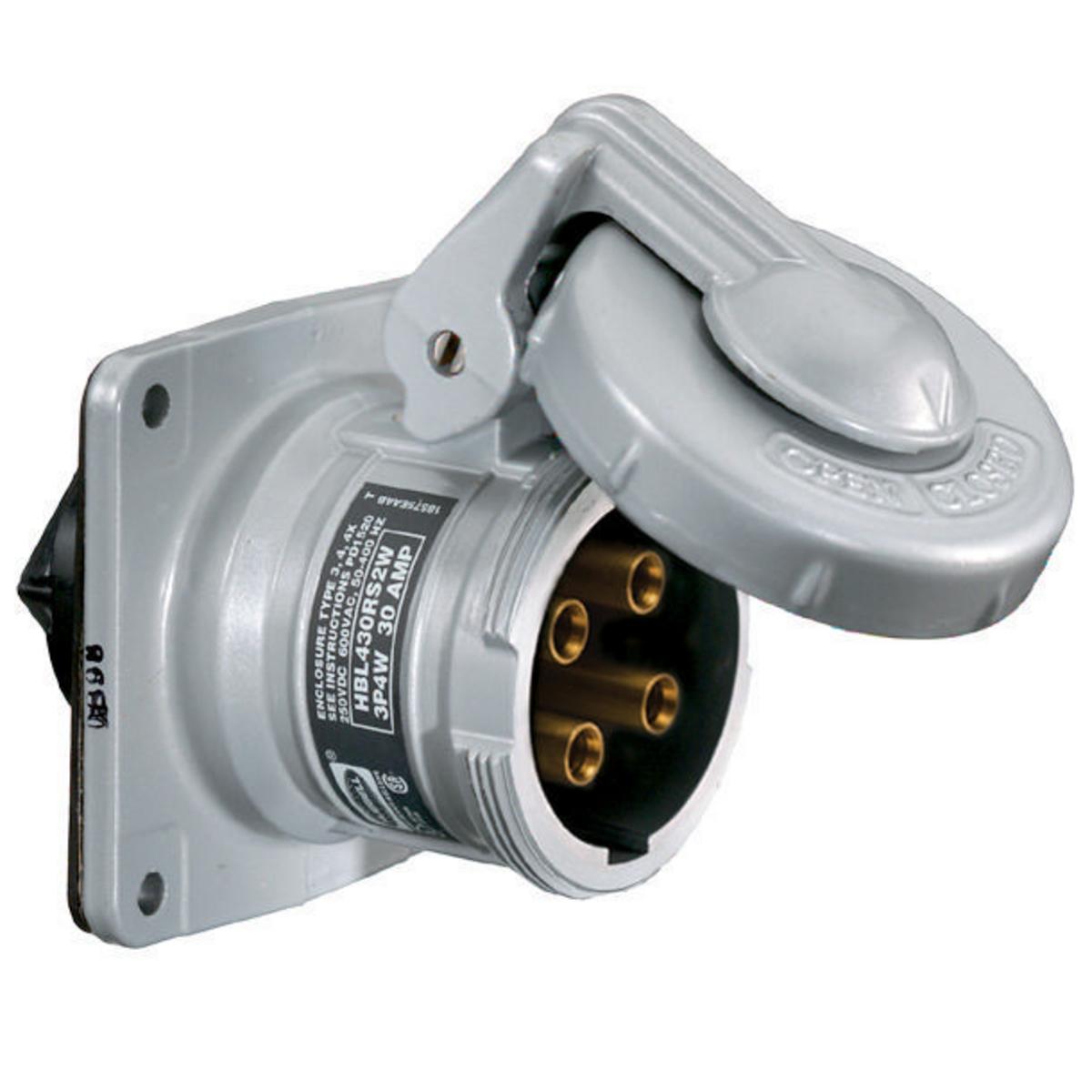 Hubbell Wiring Device-Kellems HBL430RS2WR Pin & Sleeve Receptacles