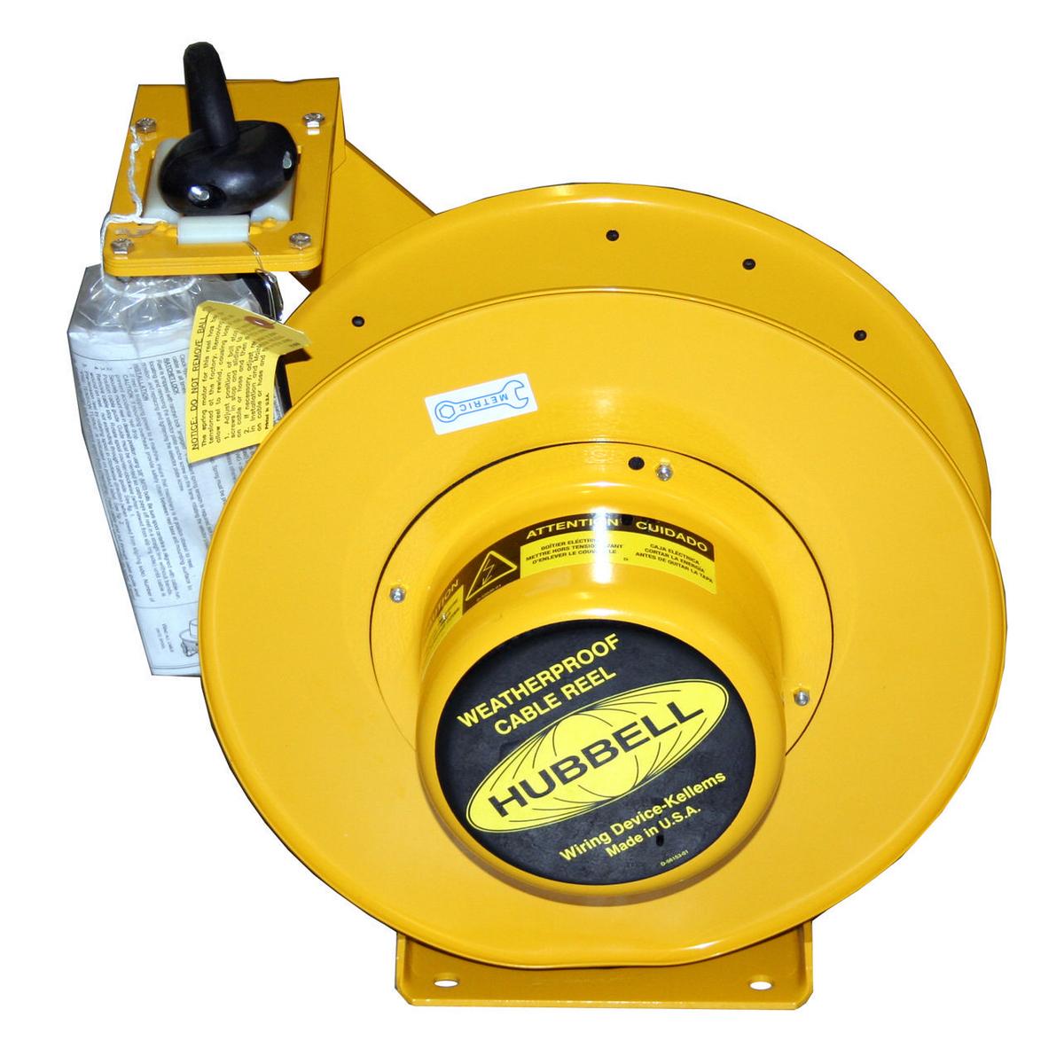Hubbell Wiring Device-Kellems HBL501032W Heavy Duty Cord Reel, 600 V AC, 25 A, 50 ft L Cord, 10 to 3 AWG Conductor