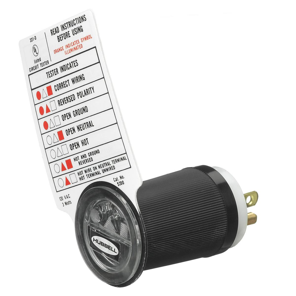 Hubbell Wiring Device-Kellems HBL5200 Receptacle Testers