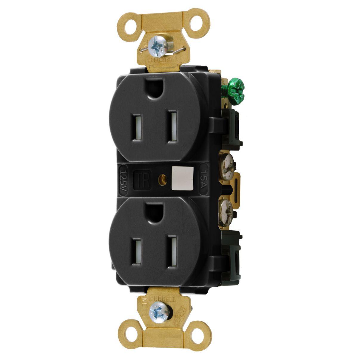Hubbell Wiring Device-Kellems HBL5262BKTR Straight Blade Receptacles