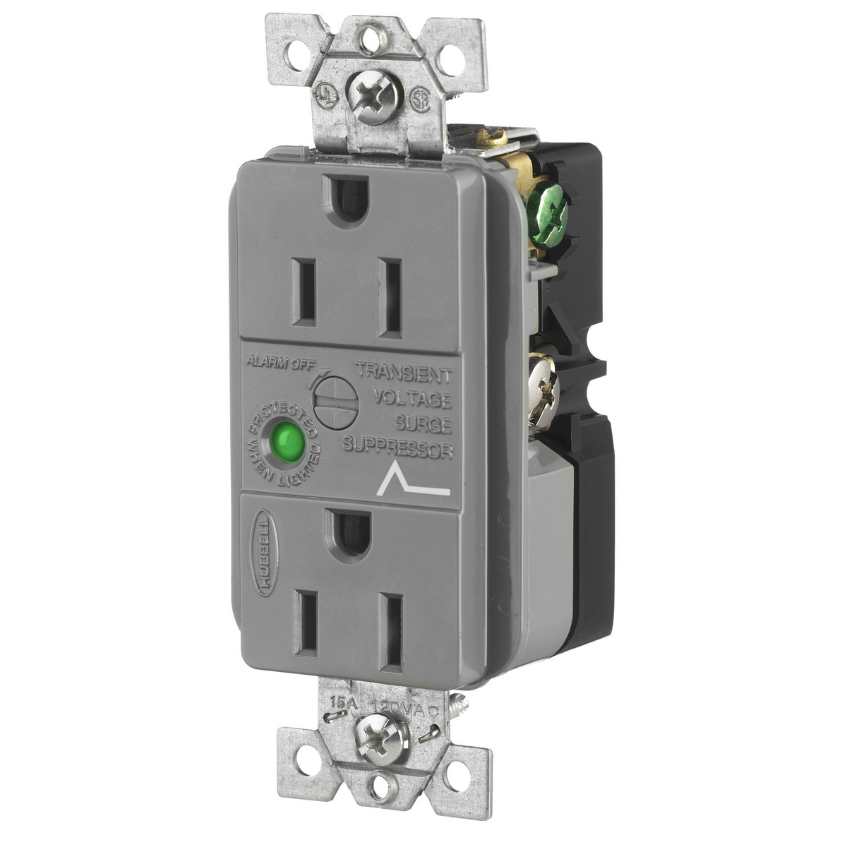 Hubbell Wiring Device-Kellems HBL5262GYSA Straight Blade Receptacles
