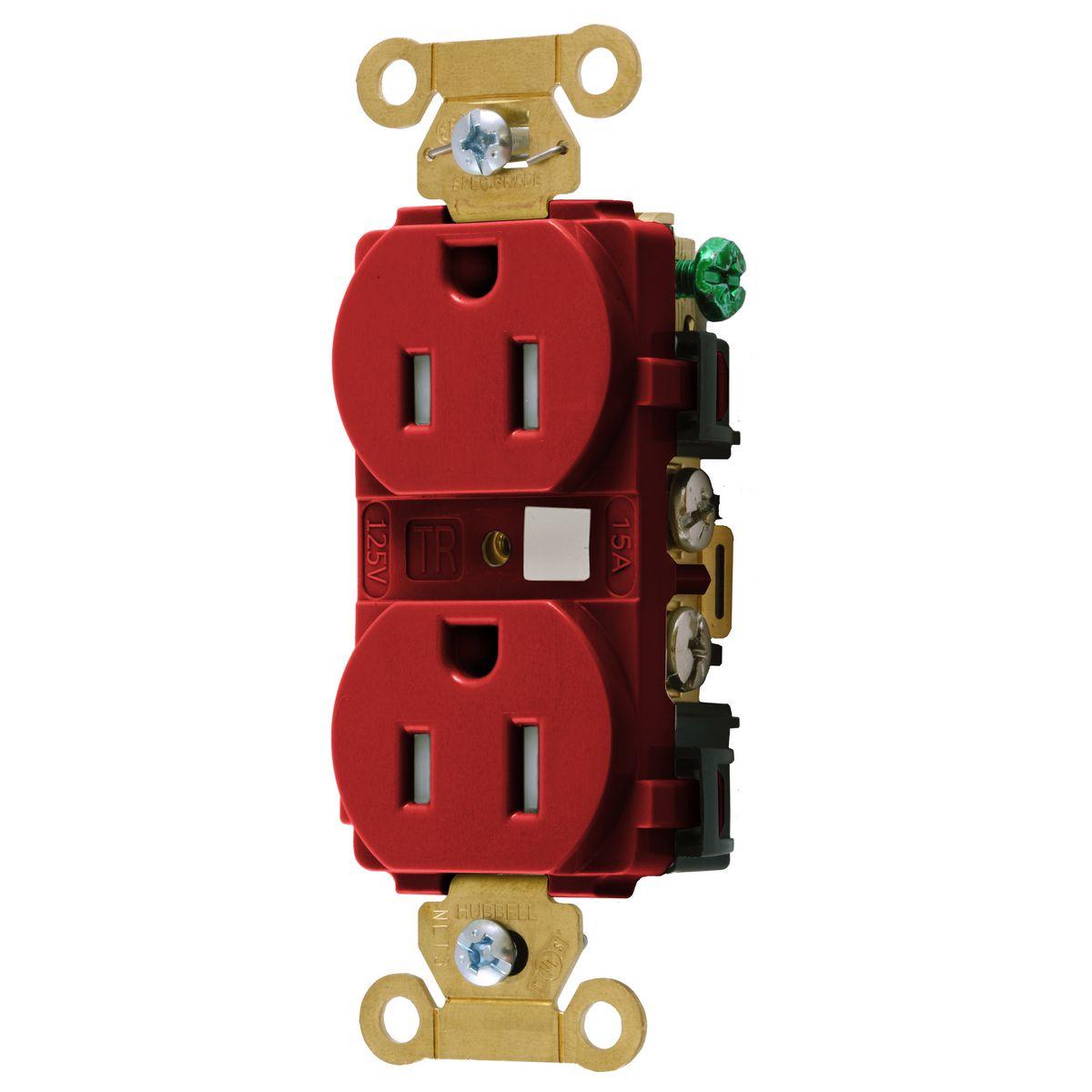 Hubbell Wiring Device-Kellems HBL5262RTR Straight Blade Receptacles