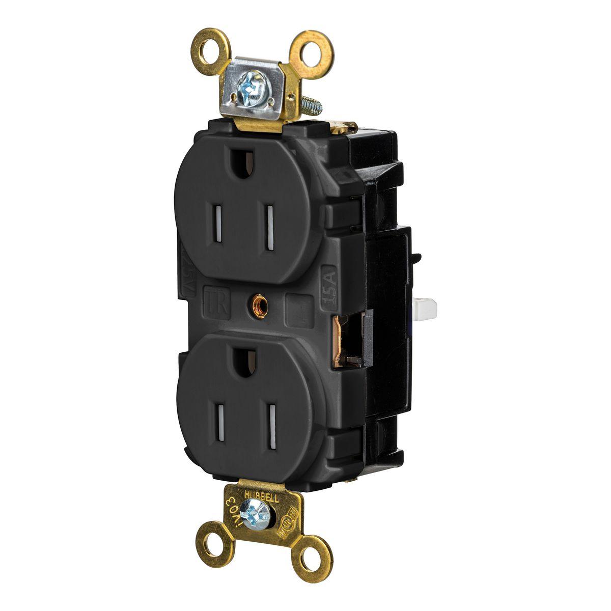 Hubbell Wiring Device-Kellems HBL5262STBKTR Straight Blade Receptacles