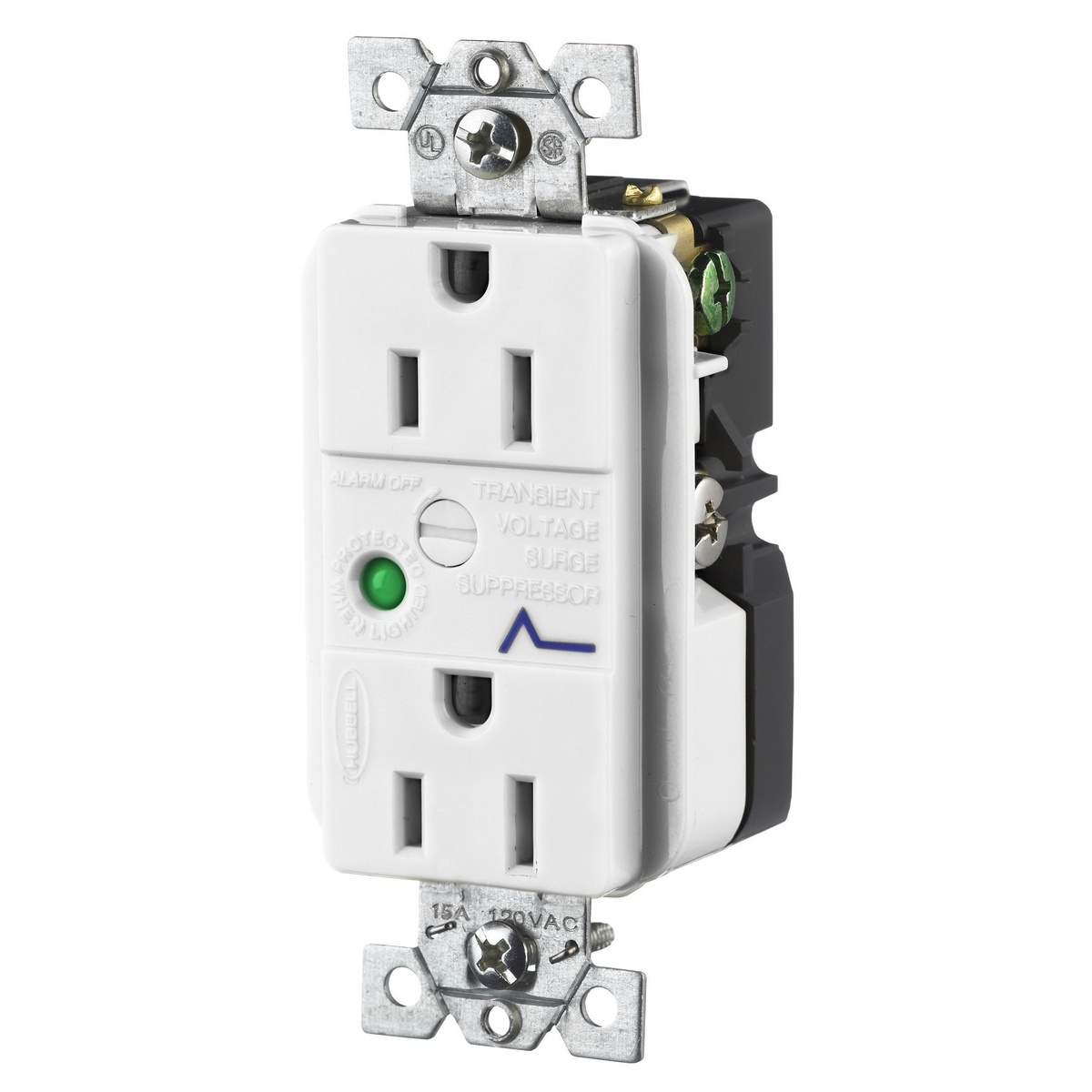 Wiring Device-Kellems HBL5262WSA Surge Protective Device, 125 V, 15 A, White