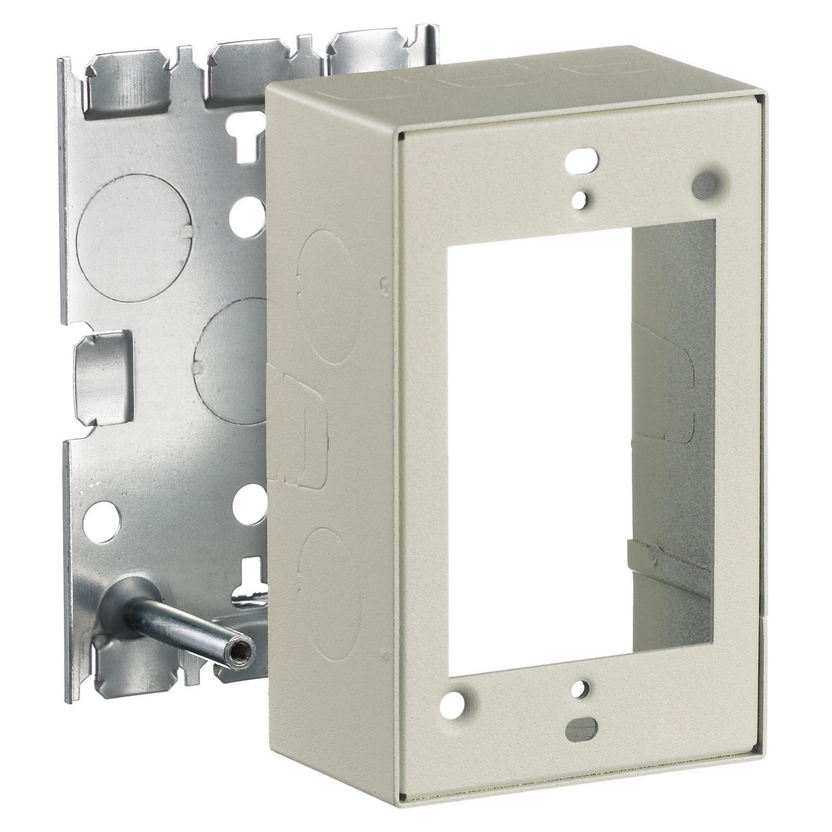 Hubbell Wiring Device-Kellems HBL5748IVA 1-Gang Combination Standard Device Box With 1/2 in NPT Knockout, 4.4 in L x 2.9 in W x 1.8 in H, Steel, Ivory