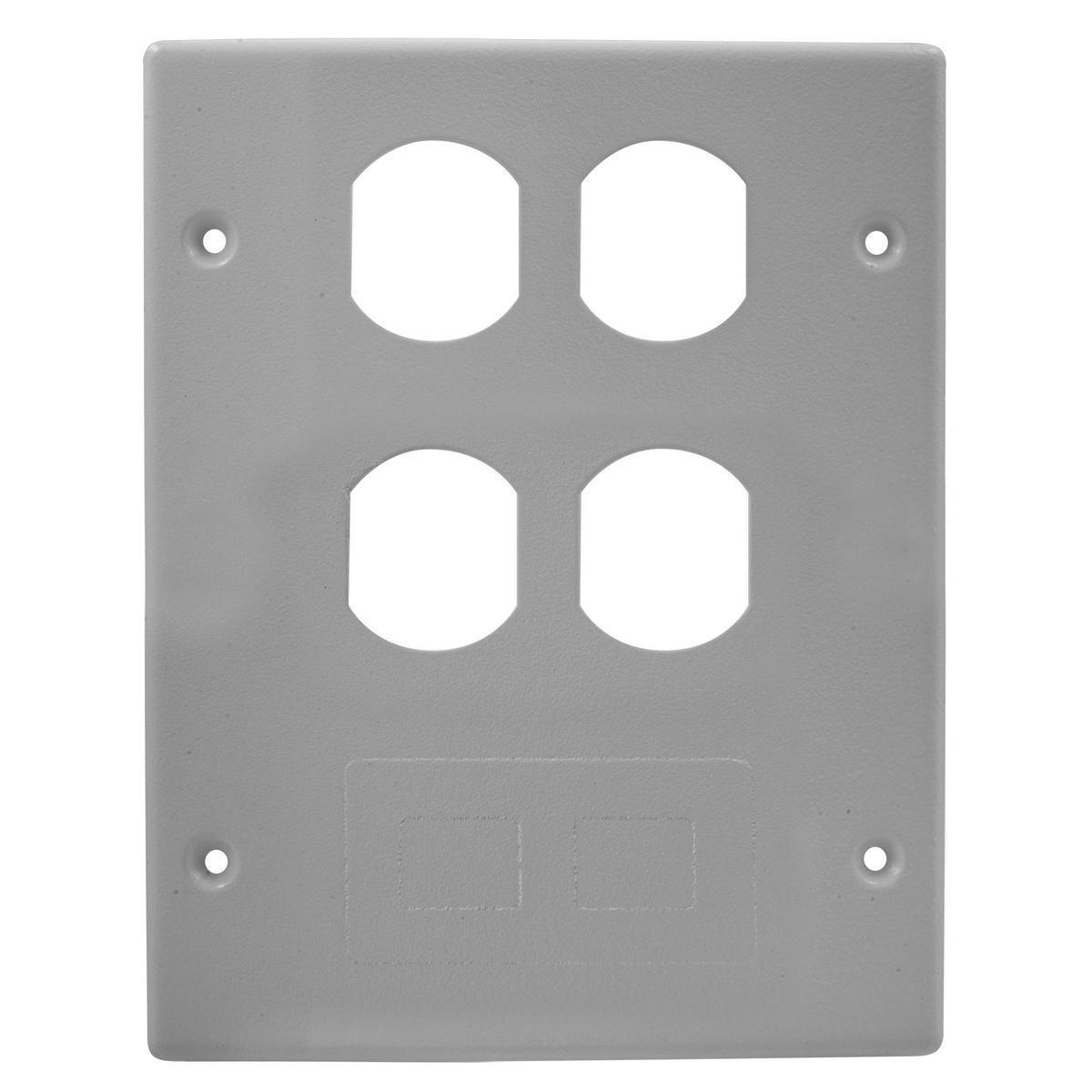 Hubbell Wiring Device-Kellems HBL6747BBFGY 3-Gang Removable Standard Cover Plate, For Use With HBL6750 Series Metal Raceway, Rolled Steel, Gray