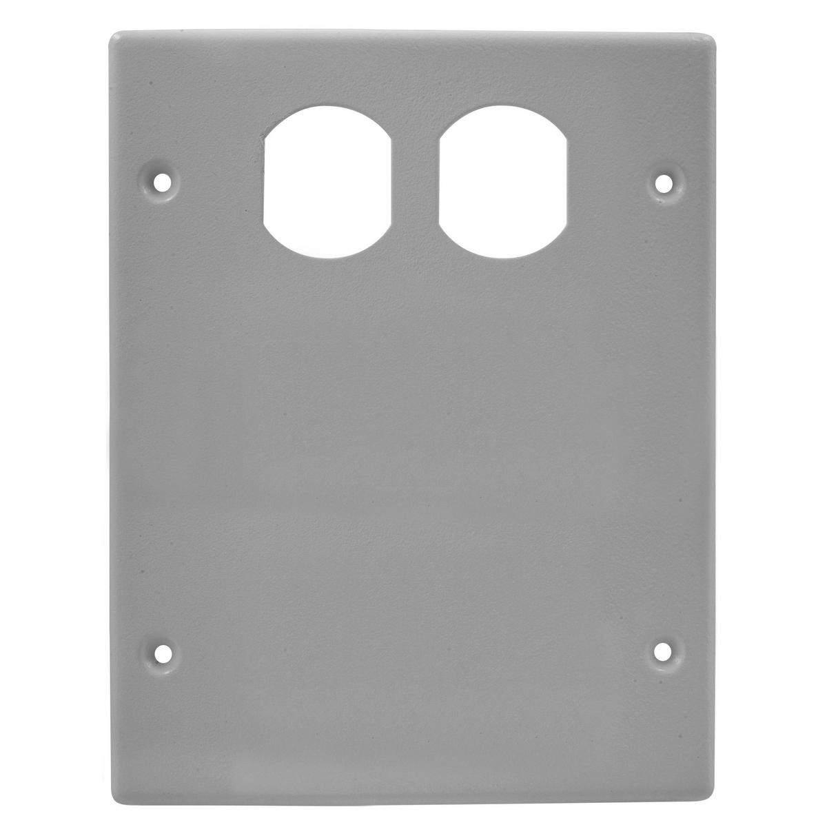 Hubbell Wiring Device-Kellems HBL6747BXXGY 3-Gang 2-Blank Removable Standard Cover Plate, For Use With HBL6750 Series Metal Raceway, Rolled Steel, Gray