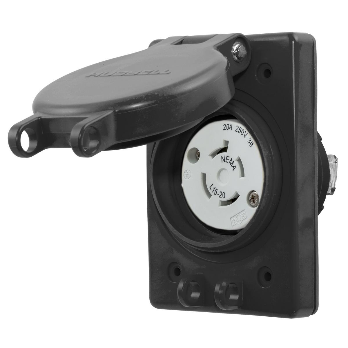 Hubbell Wiring Device-Kellems HBL67W75BK Locking Receptacles