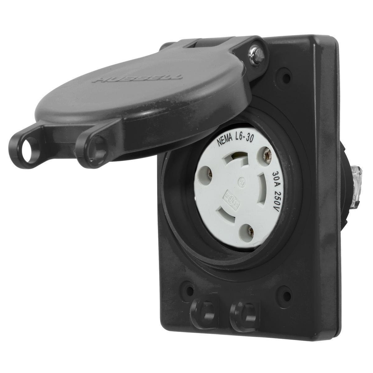 Hubbell Wiring Device-Kellems HBL69W48BK Locking Receptacles