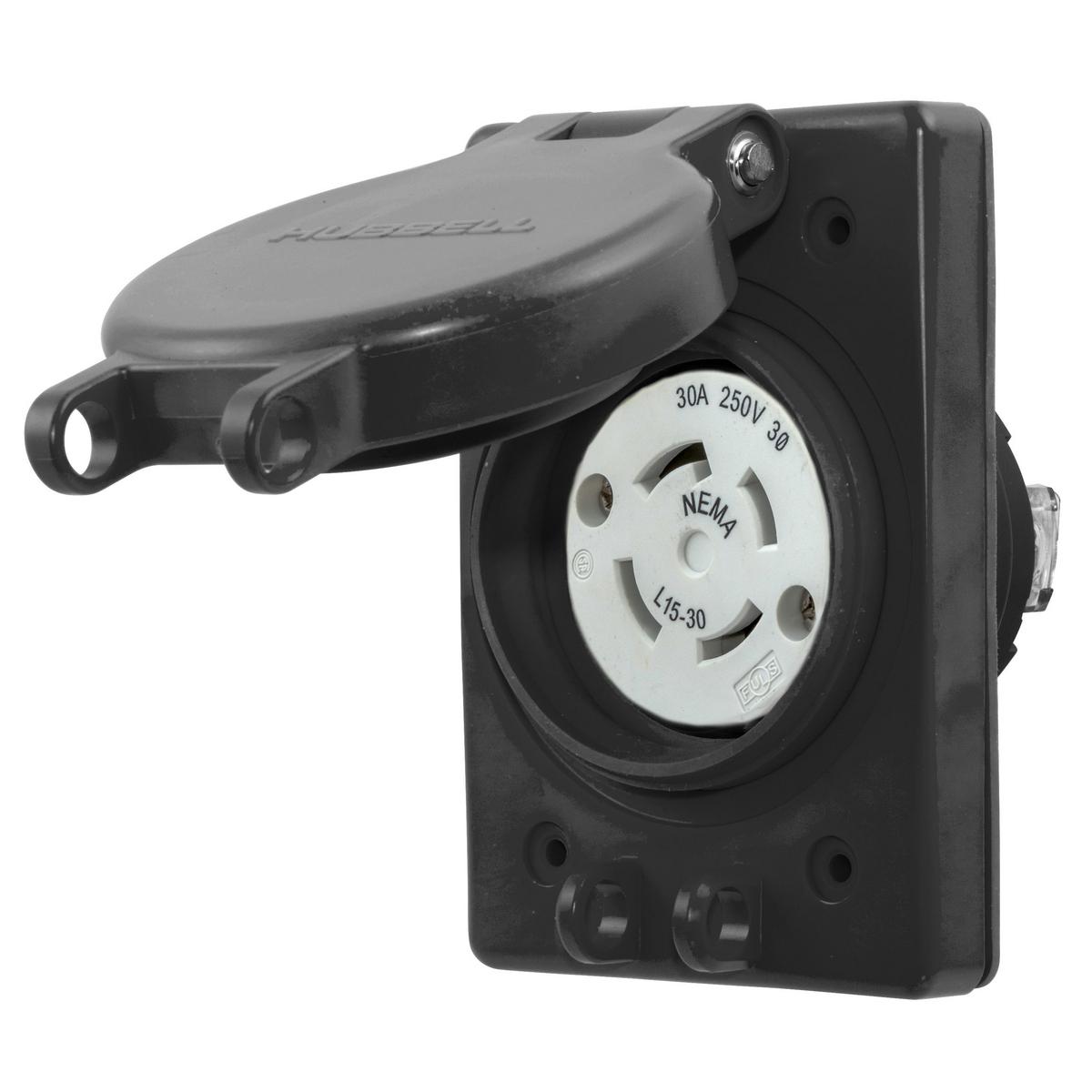 Hubbell Wiring Device-Kellems HBL69W75BK Straight Blade Receptacles
