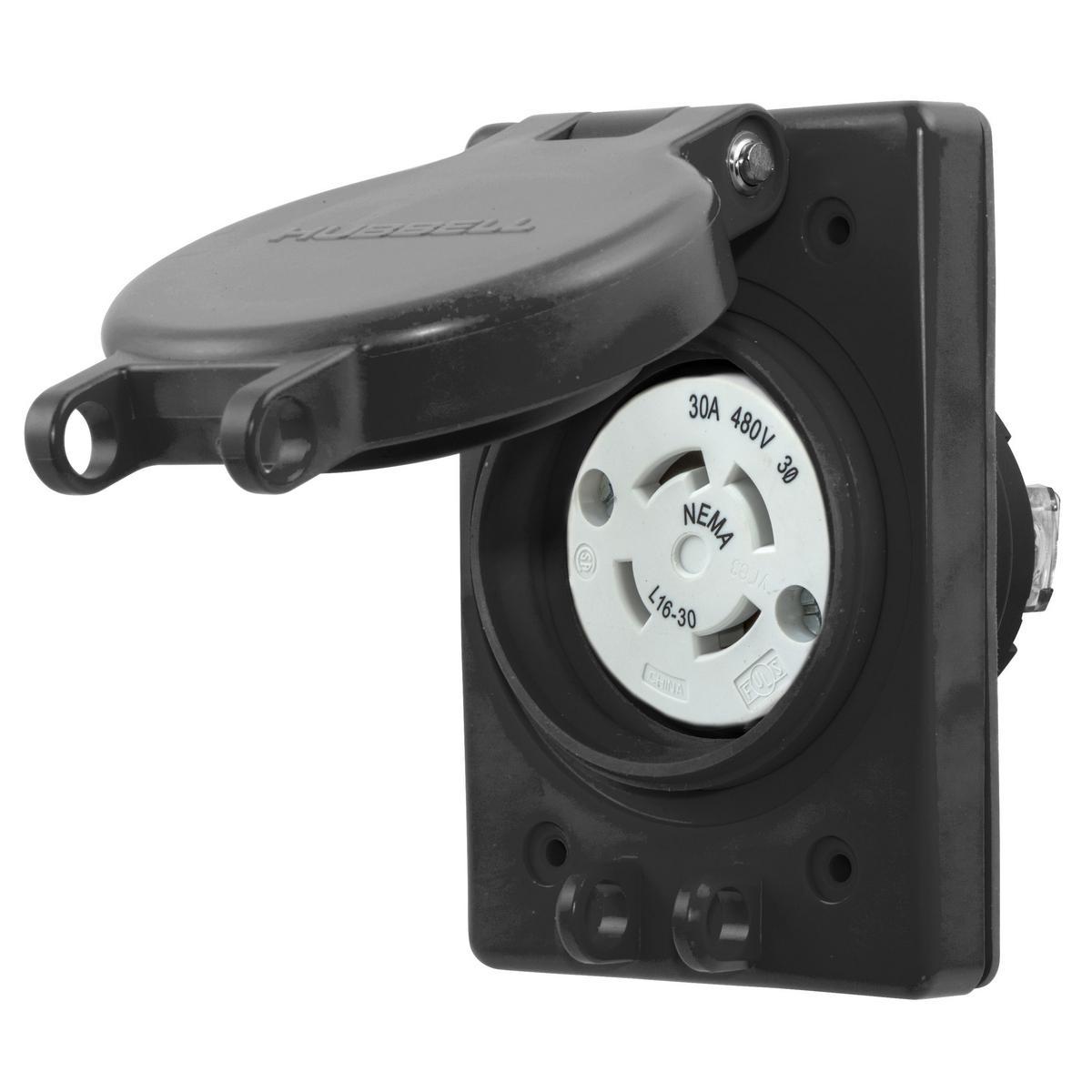 Hubbell Wiring Device-Kellems HBL69W76BK Locking Receptacles