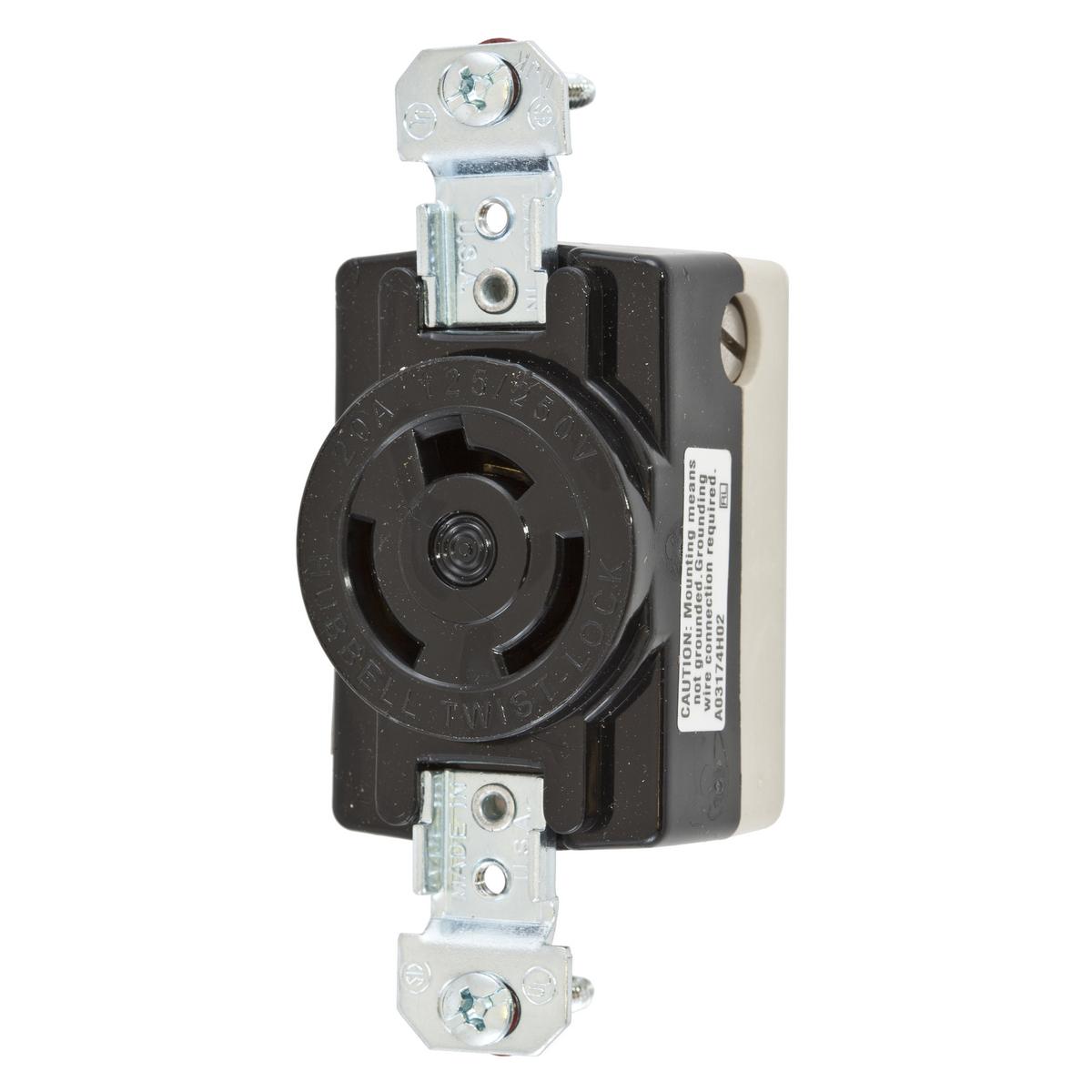 Hubbell Wiring Device-Kellems HBL7310B Locking Receptacles