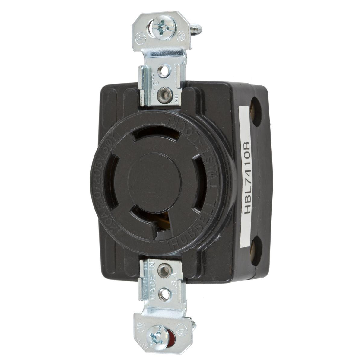 Hubbell Wiring Device-Kellems HBL7410B Locking Receptacles