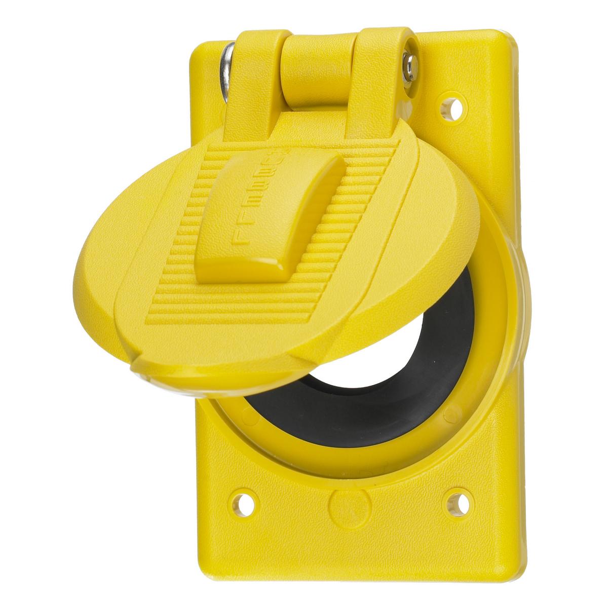 Hubbell Wiring Device-Kellems HBL74CM23WO Molded Open Standard Weatherproof Lift Cover, 1.4 in Dia, 4.56 in L x 2.84 in W x 1.09 in D, Thermoplastic