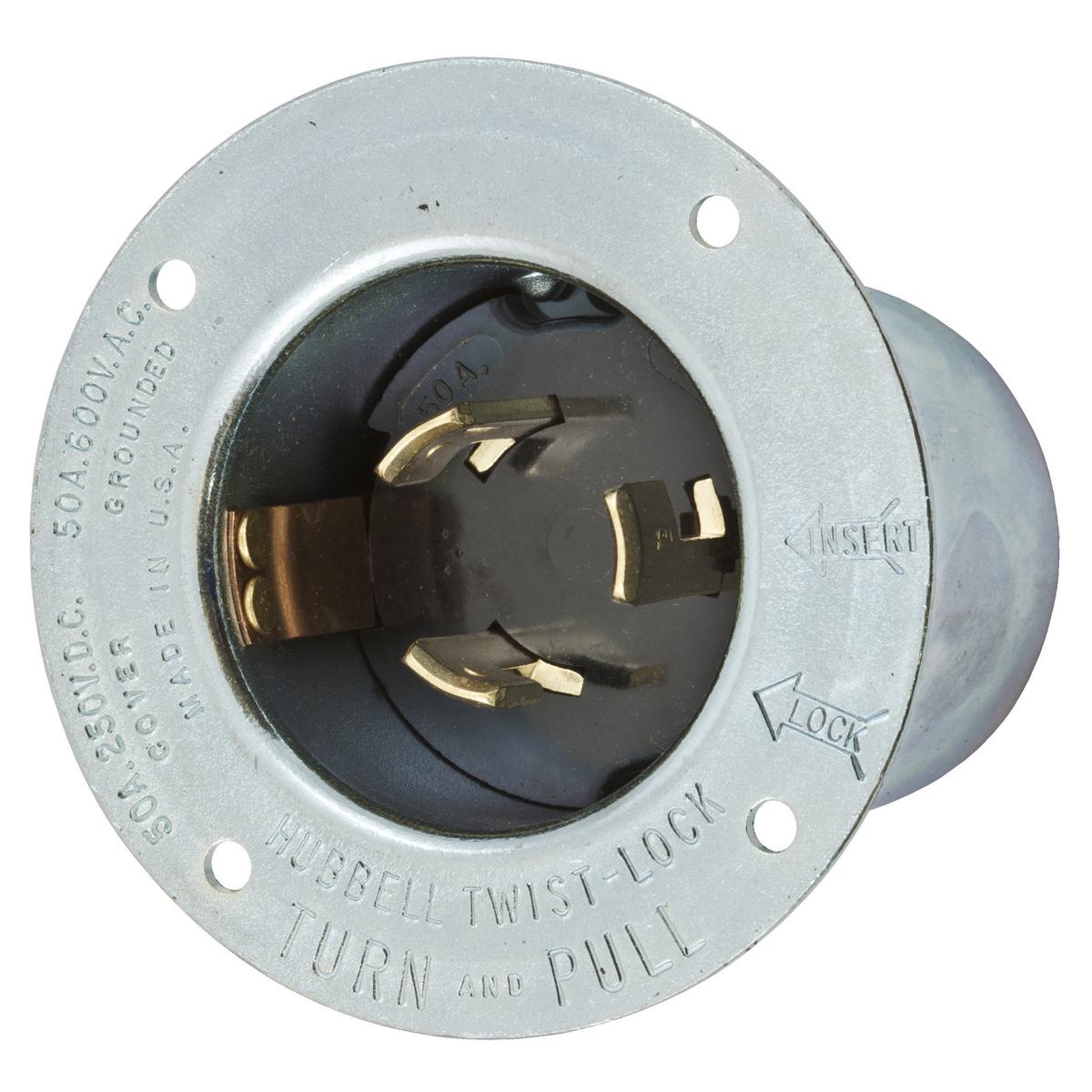 Hubbell Wiring Device-Kellems HBL7958 Locking Flanged Inlets & Outlets