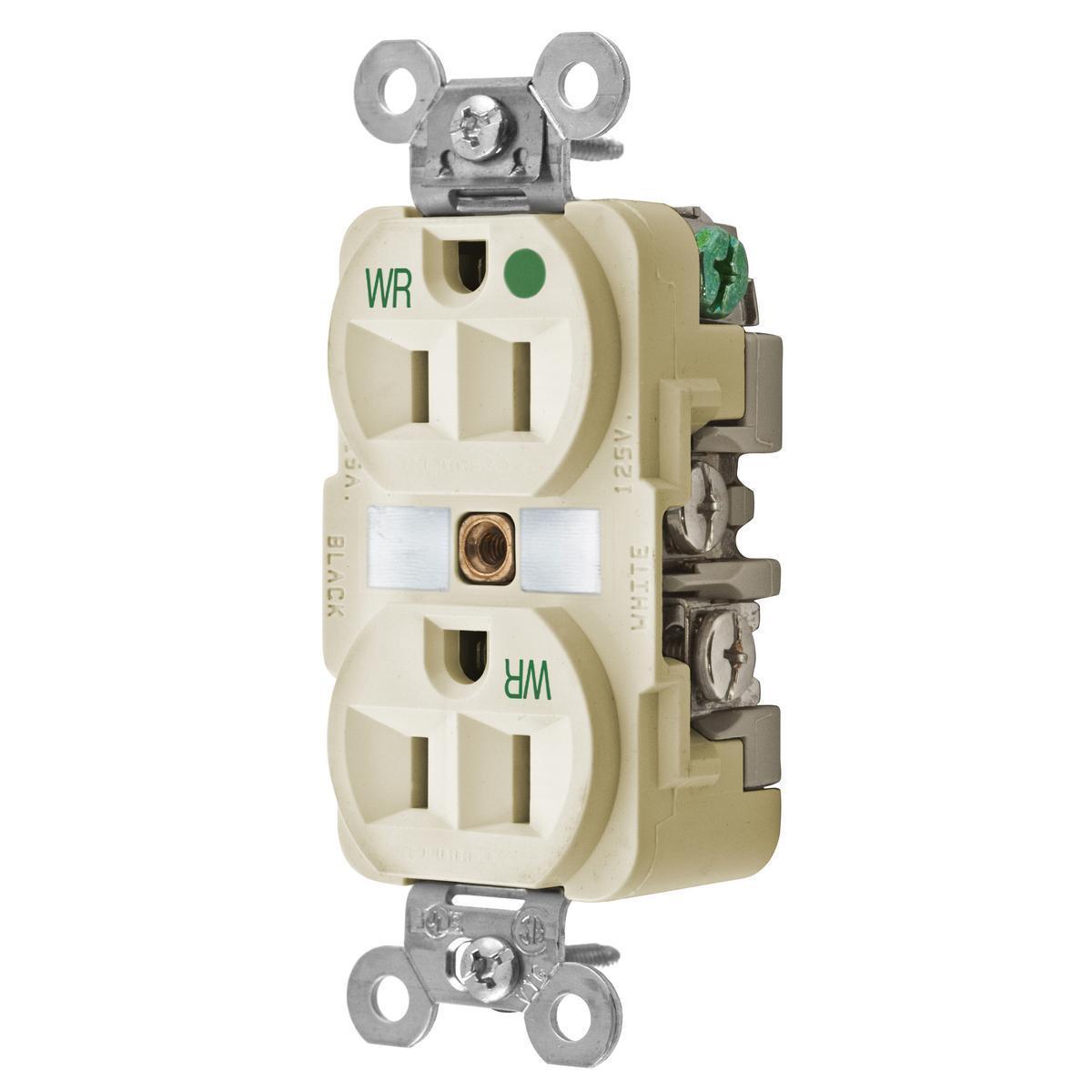 Hubbell Wiring Device-Kellems HBL8200IWR Straight Blade Receptacles