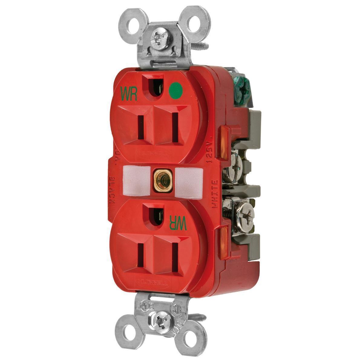 Hubbell Wiring Device-Kellems HBL8200RWR Straight Blade Receptacles