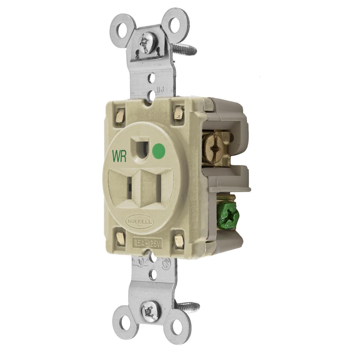 Hubbell Wiring Device-Kellems HBL8210IWR Straight Blade Receptacles