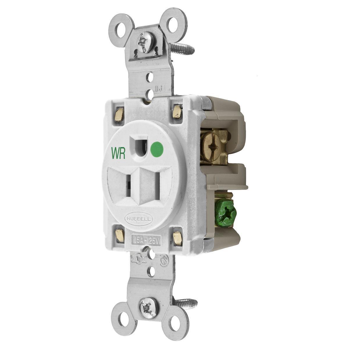 Hubbell Wiring Device-Kellems HBL8210WWR Straight Blade Receptacles