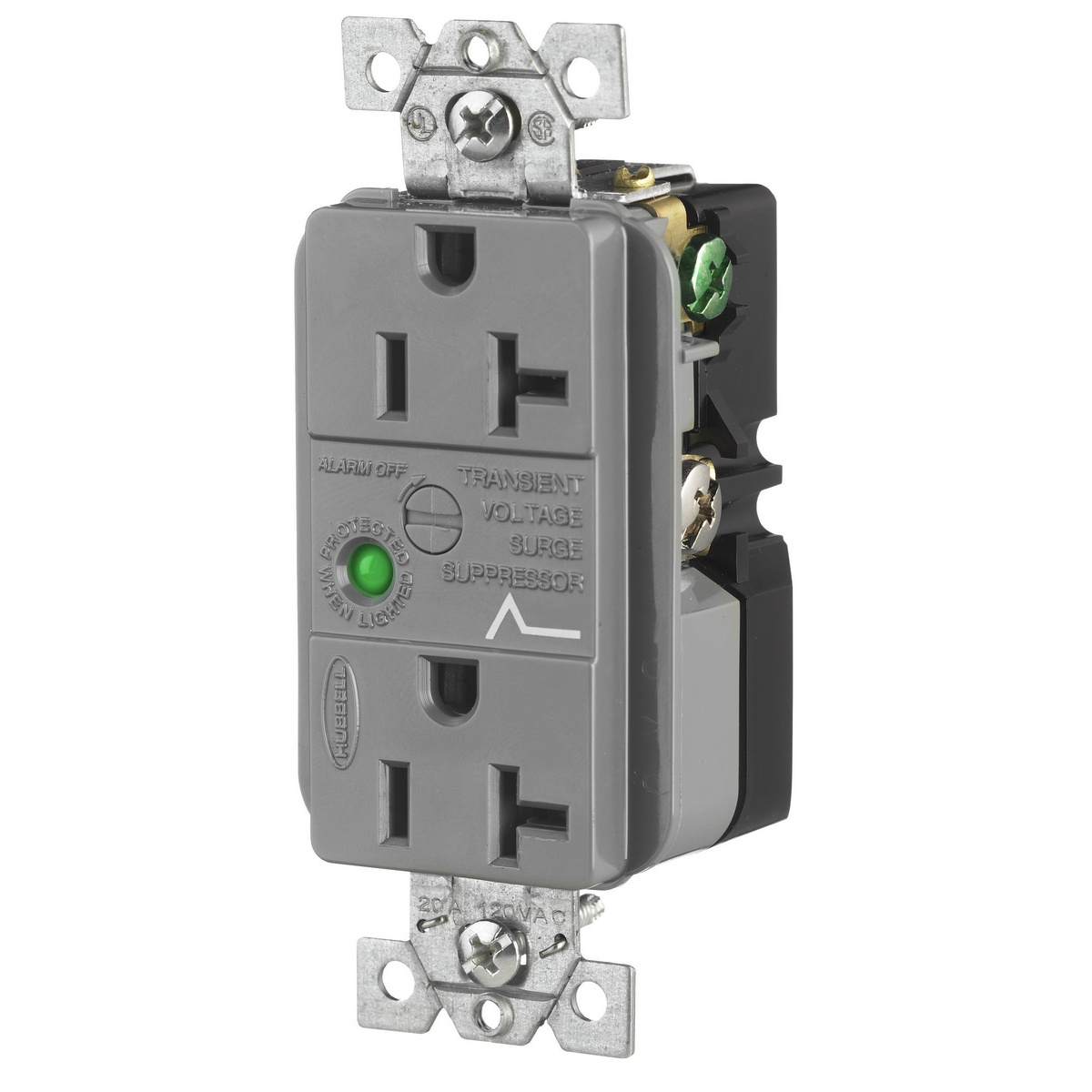 Hubbell Wiring Device-Kellems HBL8362GYSA Straight Blade Receptacles