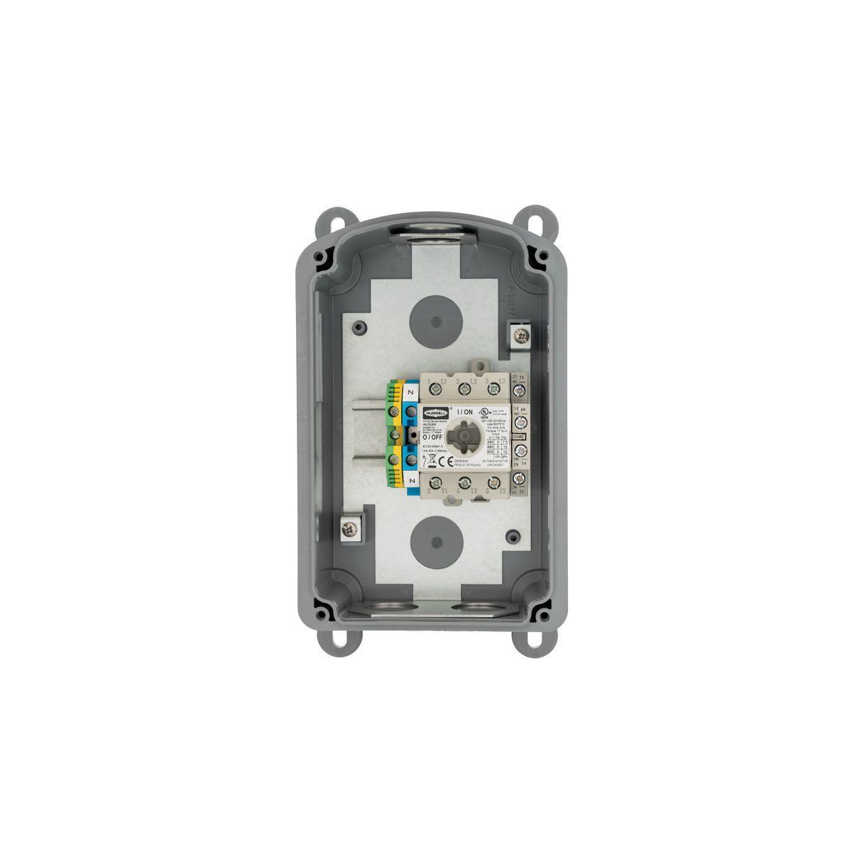 Hubbell Wiring Device-Kellems HBLDS30VFD Heavy Duty Disconnect Switch, 600 V AC, 30 A, 15 hp, 3PST Contact, 3 Poles