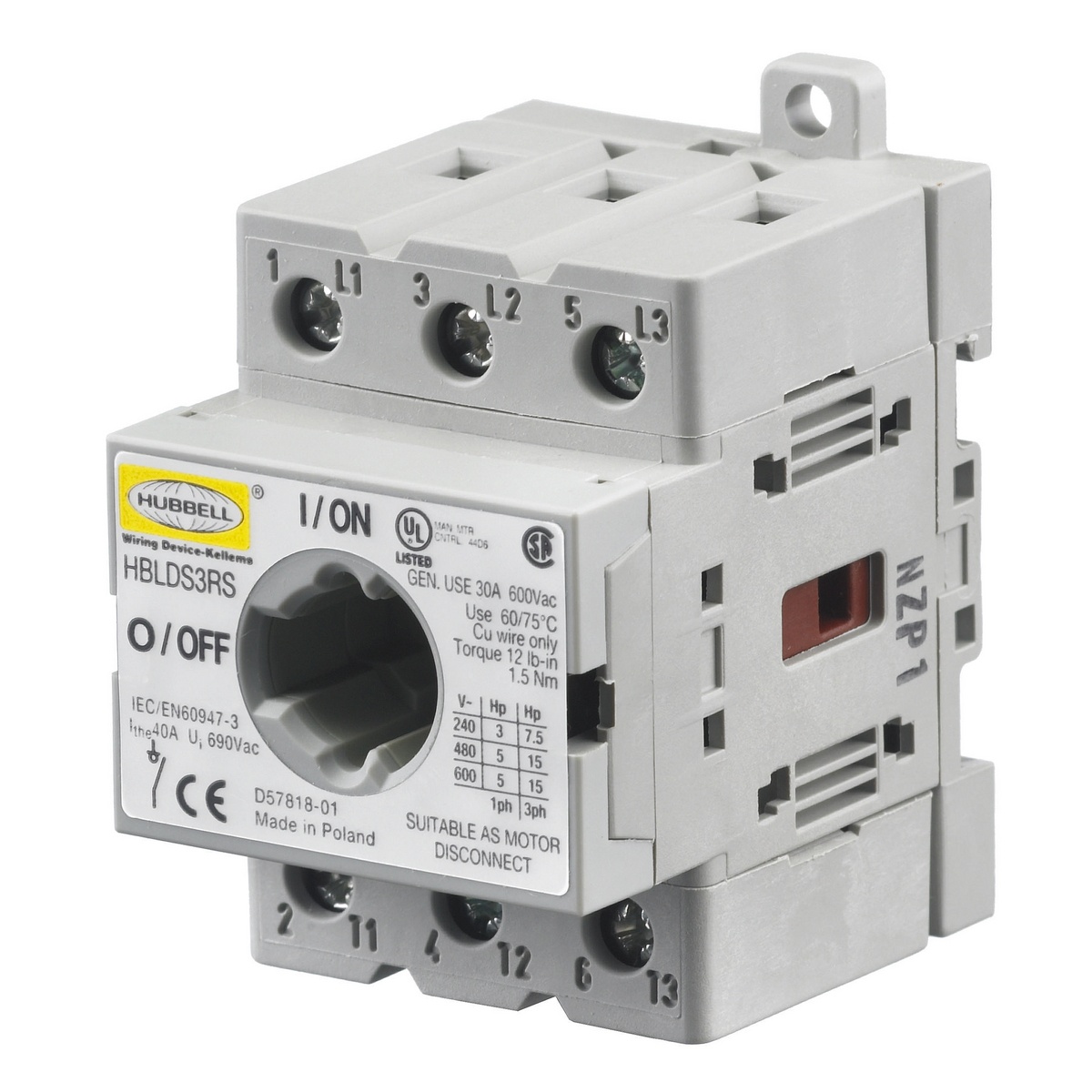 Hubbell Wiring Device-Kellems HBLDS33ACRS Enclosed Rotary Disconnects