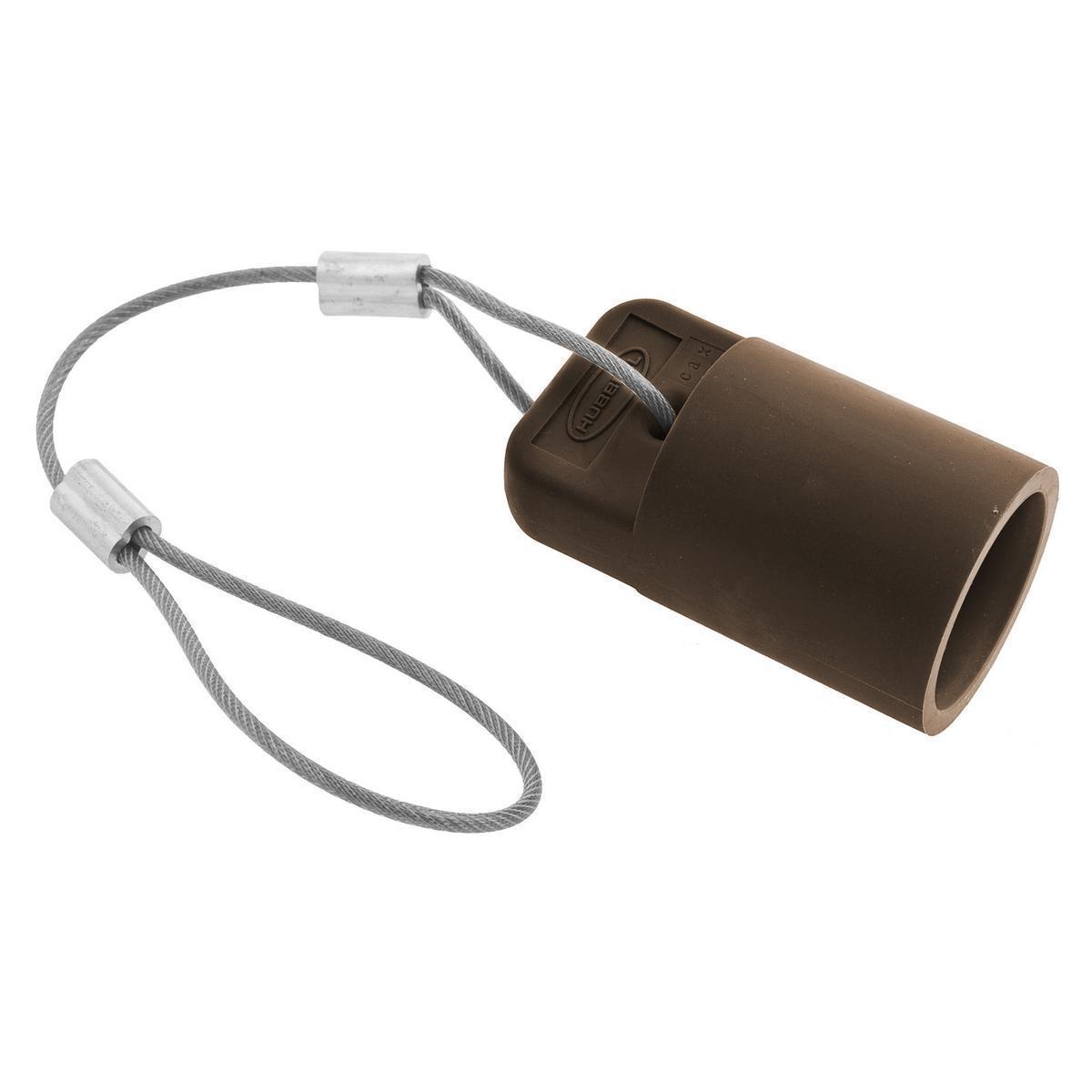 Hubbell Wiring Device-Kellems HBLFCAPBN 16 Series 1-Pole Female Heavy Duty Standard SC/PPC Type Cord Mount Pressure Screw Terminal Protective Cap, For Use With 300/400 A, 600 V AC/250 V DC 1-Pole Plug, Receptacle and Temporary Power Device, Composite/TPE, Brown