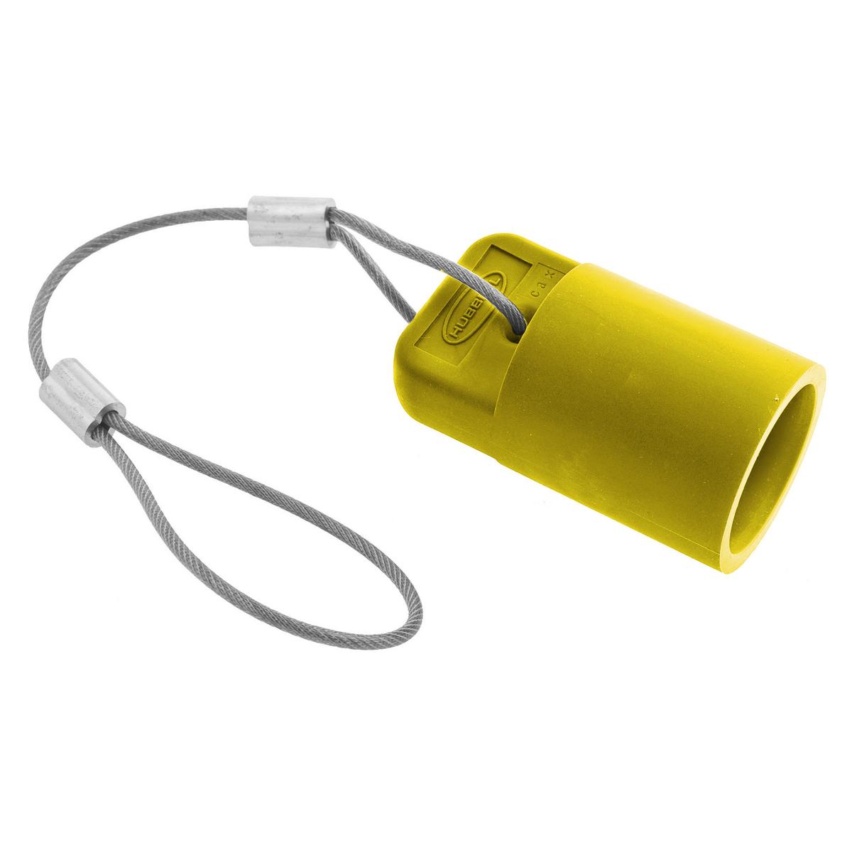 Hubbell Wiring Device-Kellems HBLFCAPY 1-Pole Female Heavy Duty Standard SC/PPC Type Cord Mount Pressure Screw Terminal Protective Cap, For Use With 16 Series 300/400 A and 600 V AC/250 V DC Female Devices, Composite, Yellow