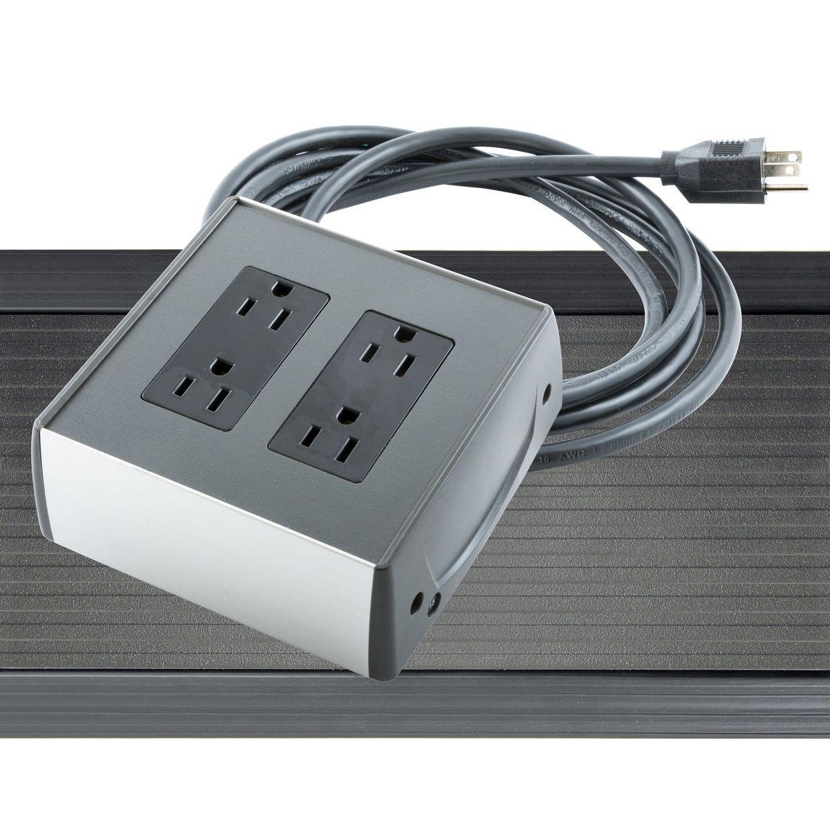 Hubbell Wiring Device-Kellems FloorTrak® Pro HBLFMPDD10DG Three Channel Standard On Floor Complete Kit, 6 ft L x 2.7 in W x 6.23 in H, Aluminum, Dark Gray