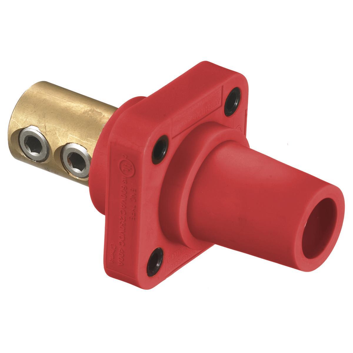 Hubbell Wiring Device-Kellems HBLFRR 16 Series 1-Pole Female Heavy Duty Industrial Grade Standard Single Pole Receptacle, 600 V AC/250 V DC, 400 A, 4 to 4/0 AWG Wire, Double Set Screw Connection, 3R/4X/12 NEMA Rating