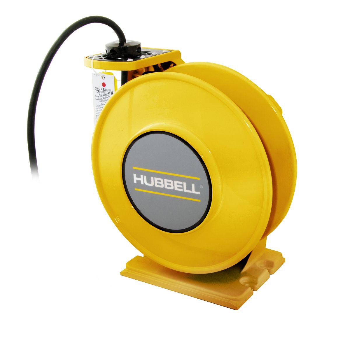 Hubbell Wiring Device-Kellems HBLI45124Y inREACH™ 4-Conductor Heavy Duty Cord Reel With Open Cord End, 250 V AC, 20 A, 45 ft L Cord, 12 AWG Conductor
