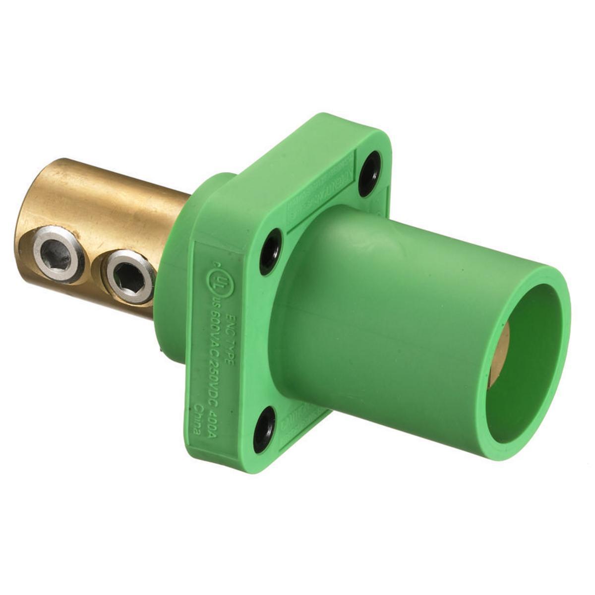 Hubbell Wiring Device-Kellems HBLMRGN 16 Series 1-Phase 1-Pole Male Heavy Duty Single Pole Receptacle, 600 V AC/250 V DC, 400 A, 4 to 4/0 AWG Wire, Screw Terminal Connection, 3R/4X/12K NEMA Rating